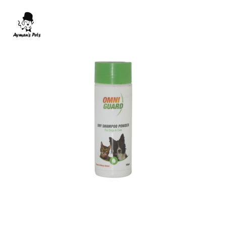 Omni Guard Dry Shampoo Powder (150gm) - Easy Waterless Cleaning for Dogs & Cats