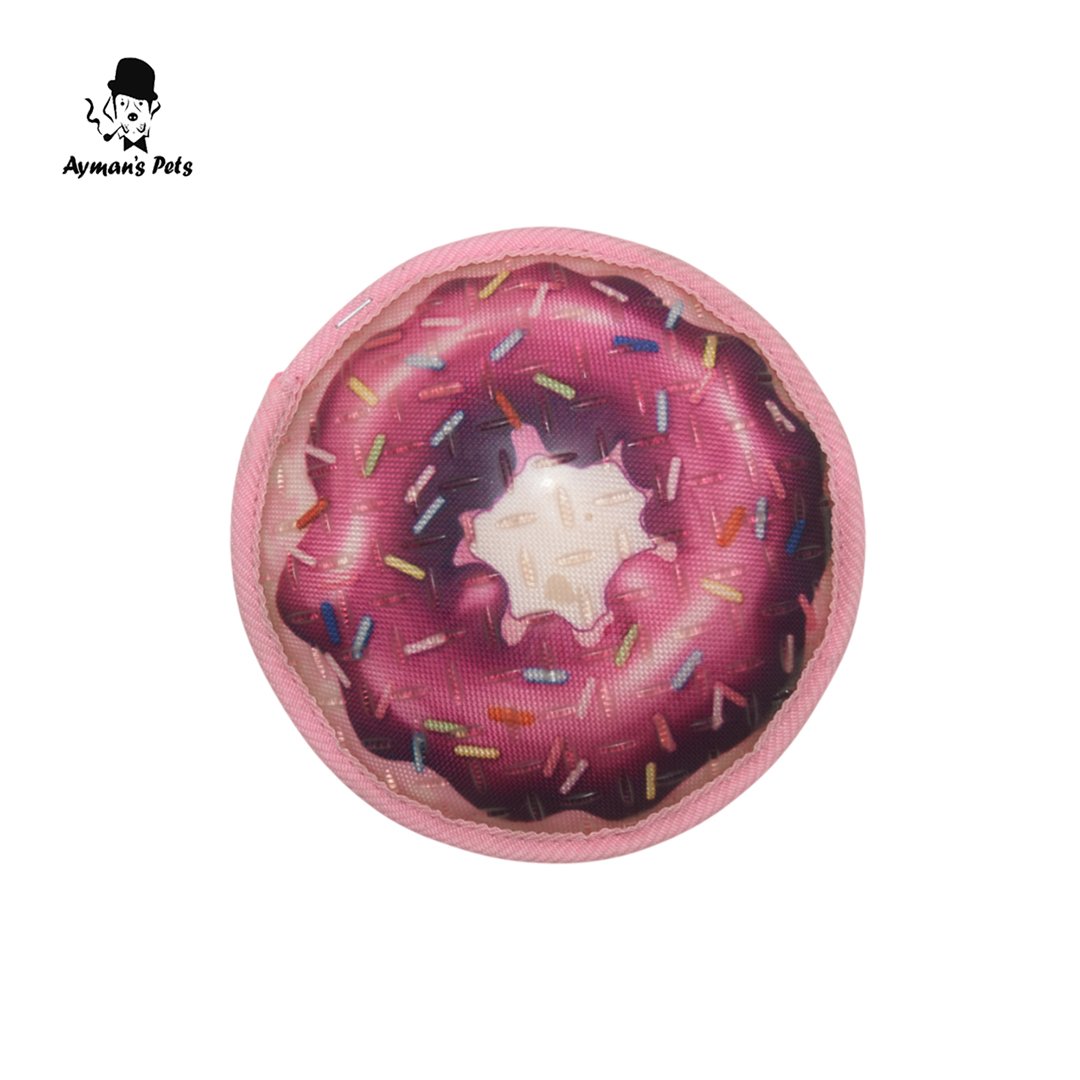 Durable Fabric Donut Dog Toy - Lightweight & Easy to Carry for Fetch Durable Fabric Donut Dog Toy - Lightweight & Easy to Carry for Fetch