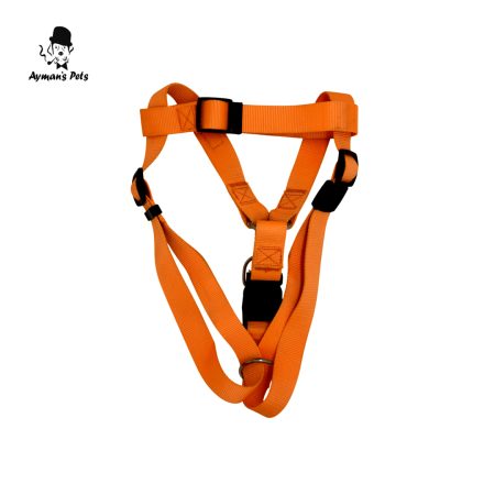 Adjustable Orange Dog Harness - Durable & Secure for Daily Walks