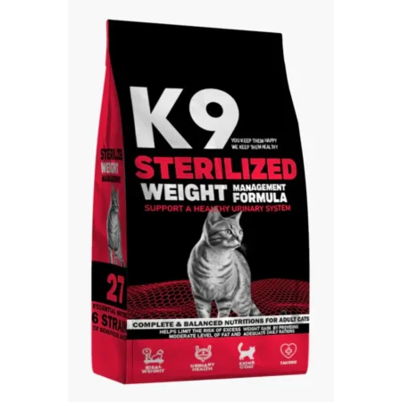 K9 Cats Sterilised Dry Food Bag - Weight Management for Neutered Cats