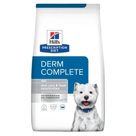 Hill's Prescription Diet Derm Complete Dry Dog Food 1kg Pouch for Skin and Food Sensitivities