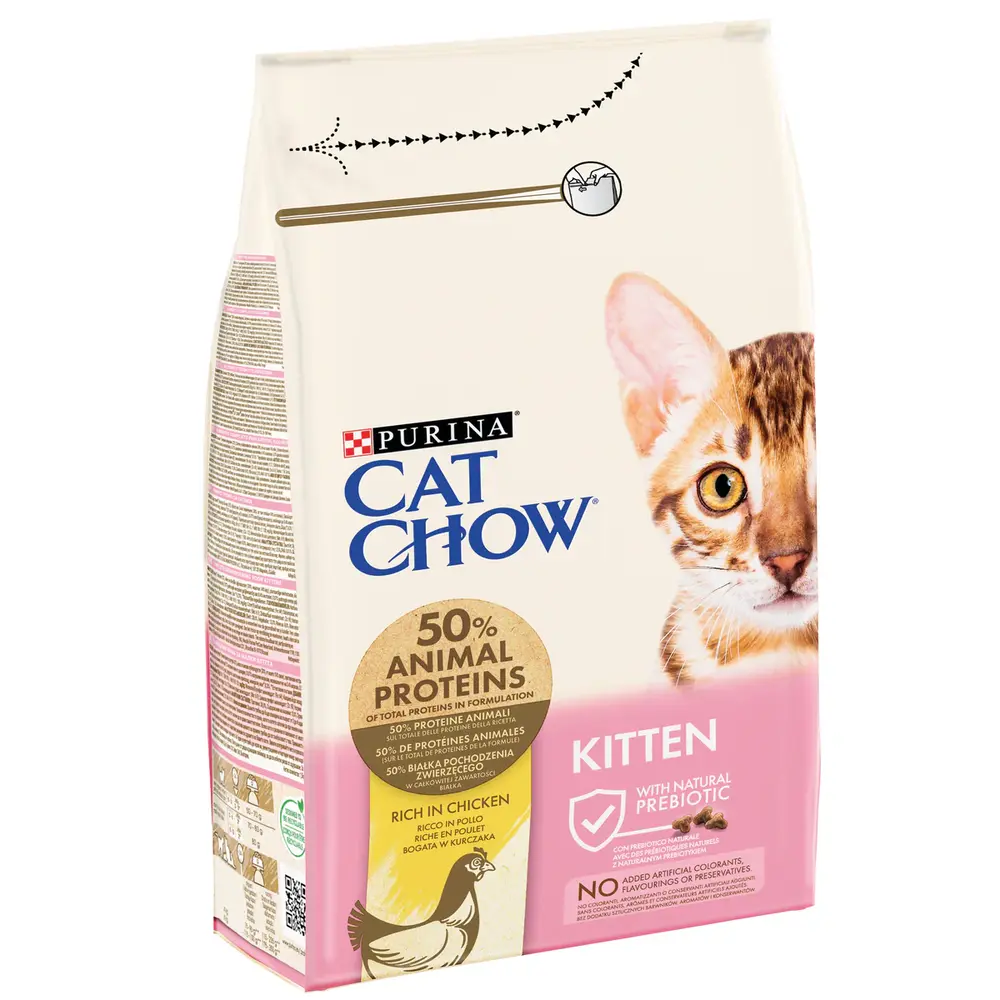 Purina CAT CHOW Kitten Dry Cat Food Bag - Rich in Chicken 1.5kg Purina CAT CHOW Kitten Dry Cat Food Bag - Rich in Chicken 1.5kg