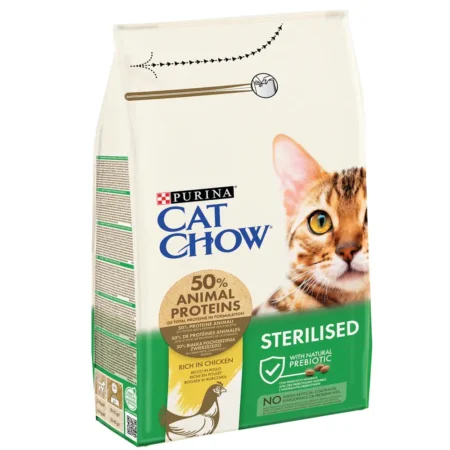 Purina CAT CHOW Sterilised Adult Dry Cat Food Bag - Rich in Chicken 1.5kg