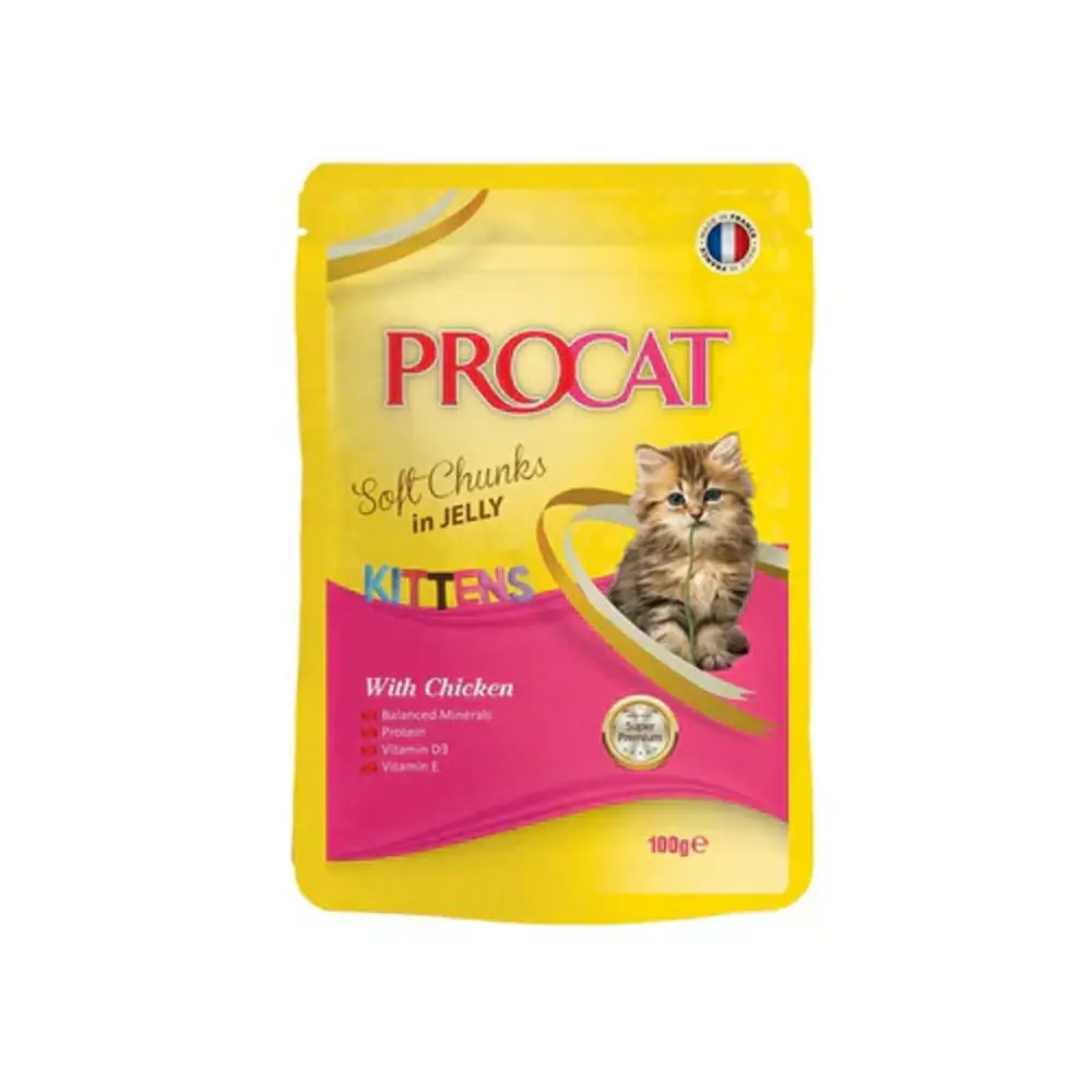 Procat Adult Wet Cat Food Pouch - chicken Flavors in Jelly Procat Adult Wet Cat Food Pouch - chicken Flavors in Jelly