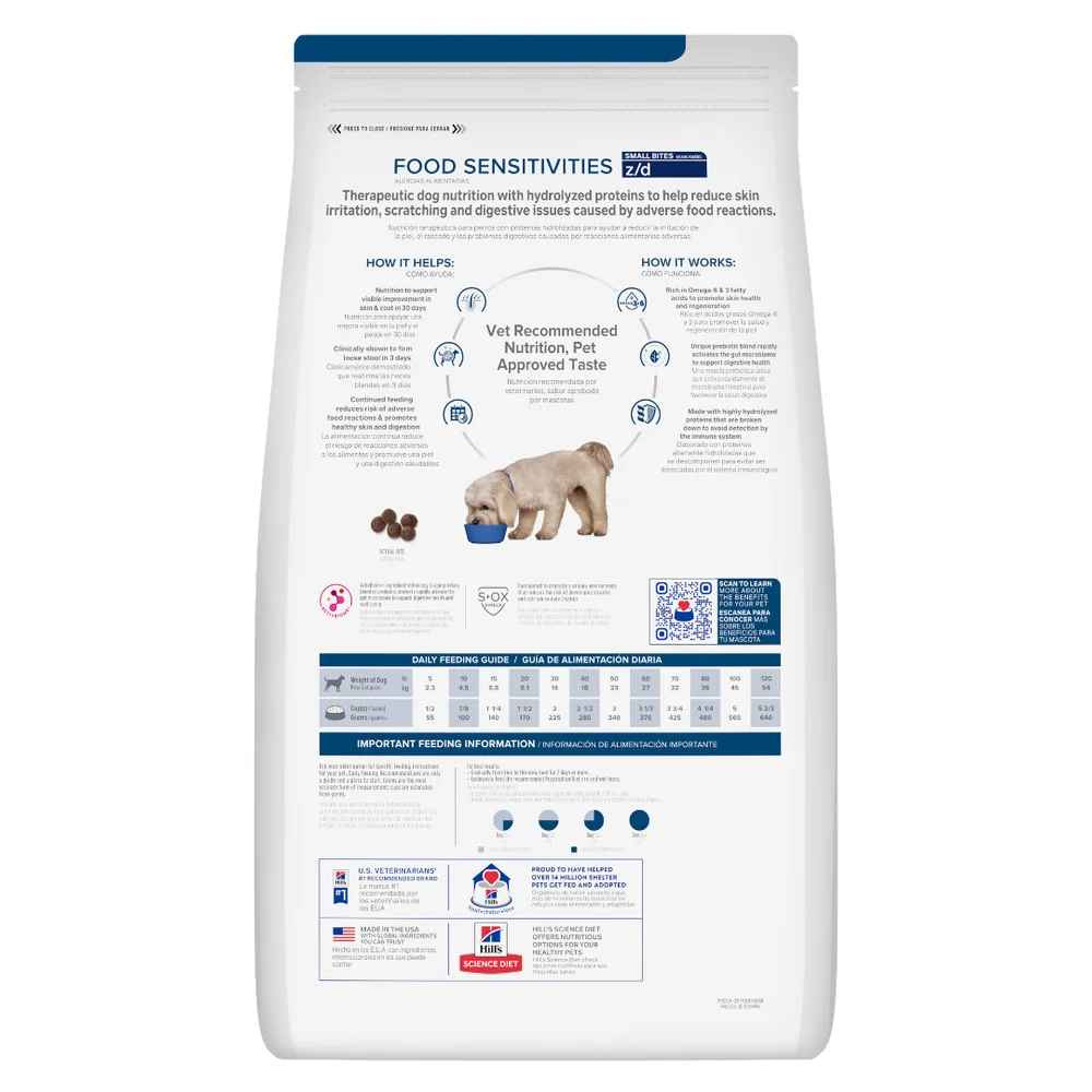 Hill's Prescription Diet z/d Small Bites Hydrolyzed Chicken Flavor Dry Dog Food Bag(1) Hill's Prescription Diet z/d Small Bites Hydrolyzed Chicken Flavor Dry Dog Food Bag