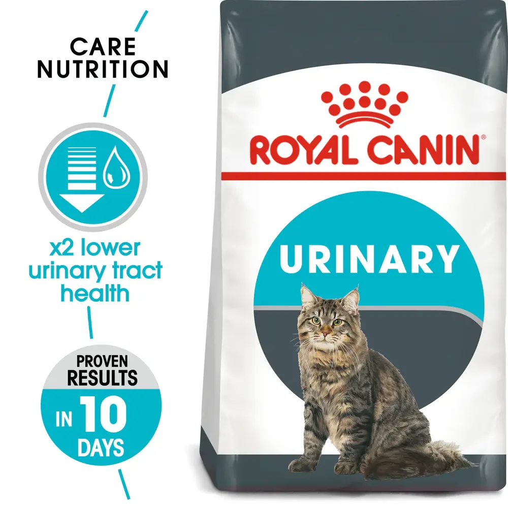 Royal Canin Urinary Care dry cat food bag showing kibble designed for mineral balance and urinary tract maintenance in healthy cats. Royal Canin Urinary Care dry cat food bag showing kibble designed for mineral balance and urinary tract maintenance in healthy cats.