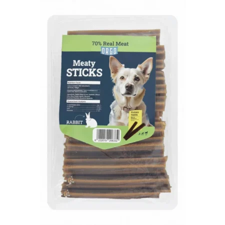 Orgo Dental Meaty Rabbit Sticks Dog Treats - Healthy Oral Care Reward