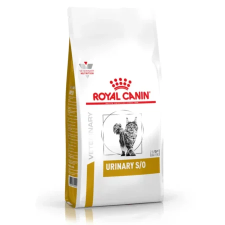 Royal Canin Feline Urinary SO dry cat food bag for struvite stone dissolution and calcium oxalate prevention.