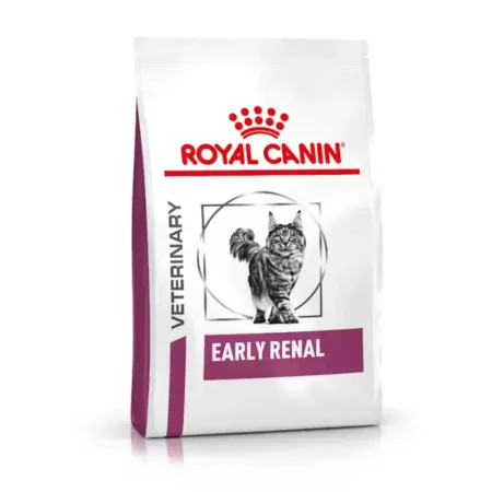 Bag of Royal Canin Early Renal dry cat food for cats with early-stage chronic kidney disease and senior health support.