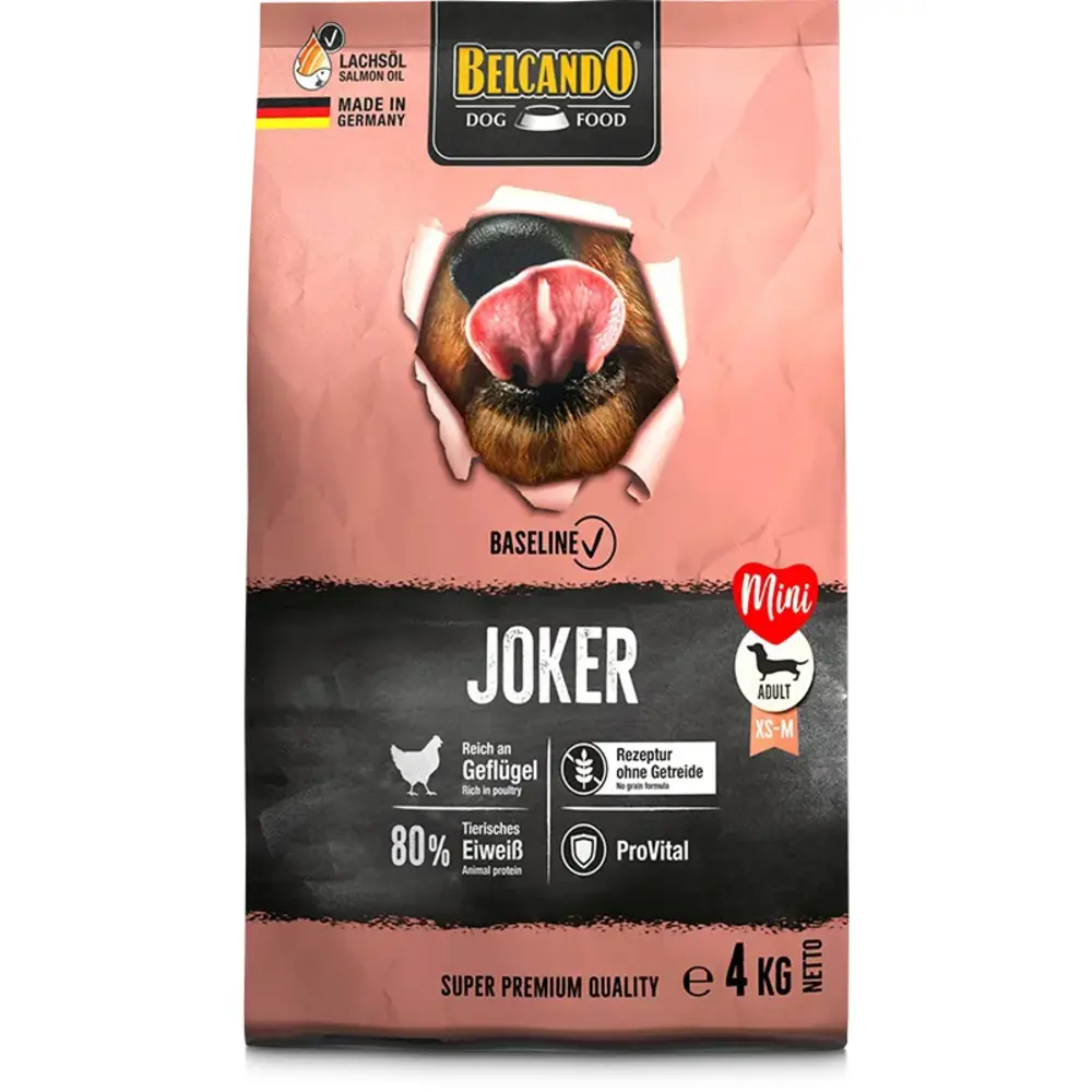 bb-baseline-trockenfutter-joker-4kg-front-800px_1920x1920 Belcando-Baseline-Joker-grain-free-poultry-dog-food-small-medium-breed
