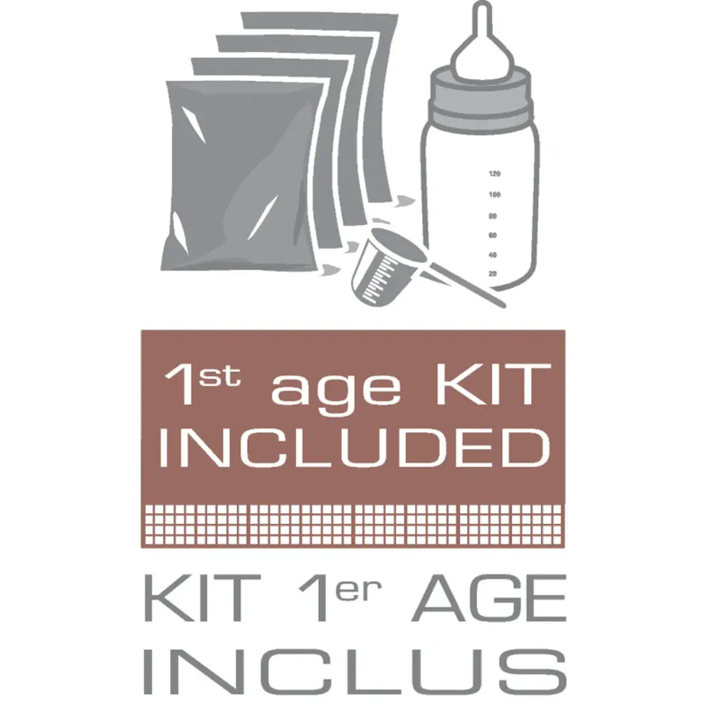 Royal Canin Babydog Milk kit including feeding bottle, teats, and measuring scoop for newborn puppies. Royal Canin Babydog Milk kit including feeding bottle, teats, and measuring scoop for newborn puppies.