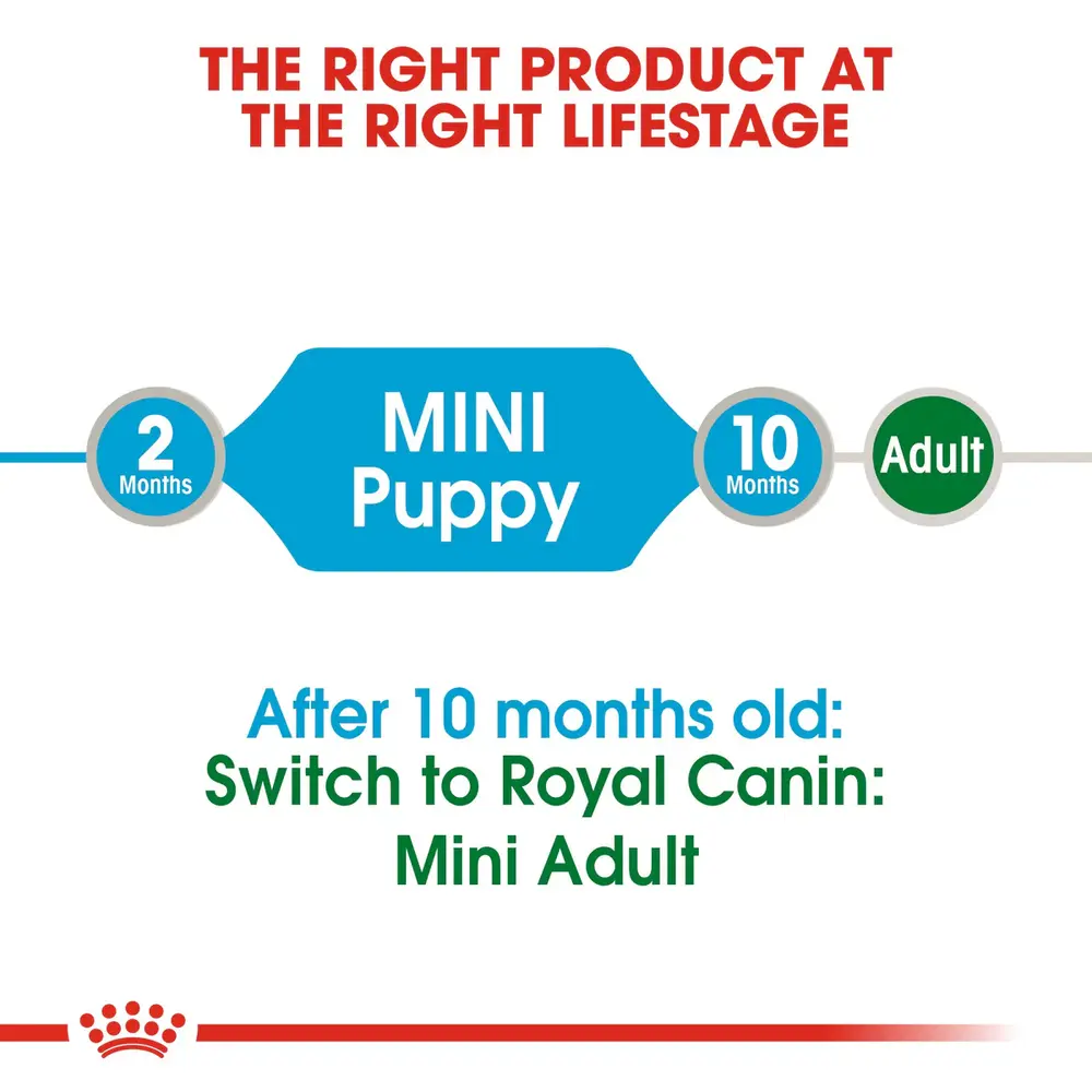 Royal Canin Mini Puppy wet food pouch featuring small, tender chunks in gravy for small breed puppies. Royal Canin Mini Puppy wet food pouch featuring small, tender chunks in gravy for small breed puppies.