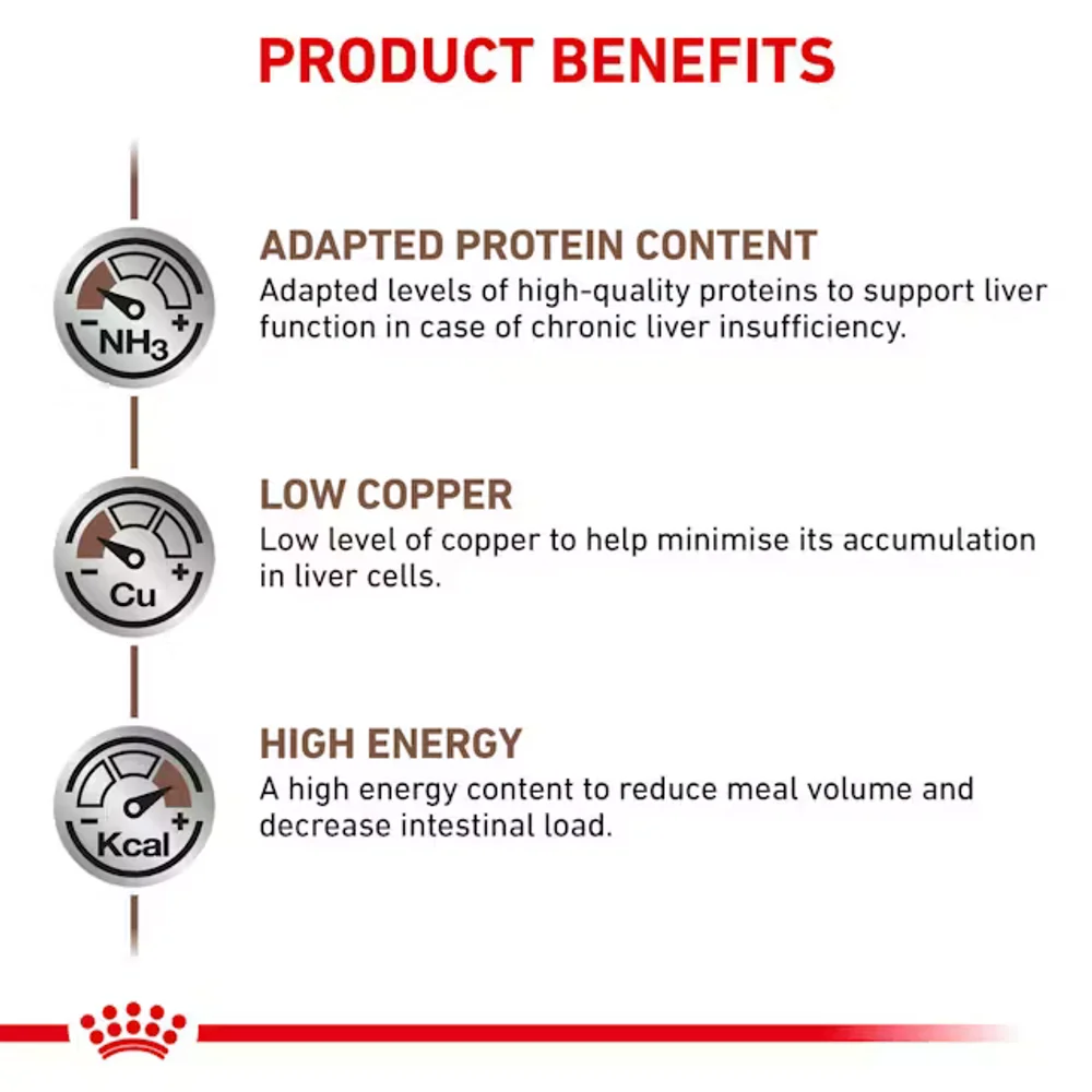 Royal Canin Hepatic dry cat food bag for cats with liver disease, showing high-energy kibble with low copper content. Royal Canin Hepatic dry cat food bag for cats with liver disease, showing high-energy kibble with low copper content.